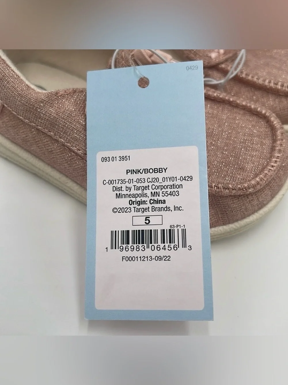 NWT Cat & Jack Kids Bobby Slip-On Sneakers Pink Size 5